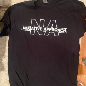 Gildan Black Graphic Tee Negative Approach